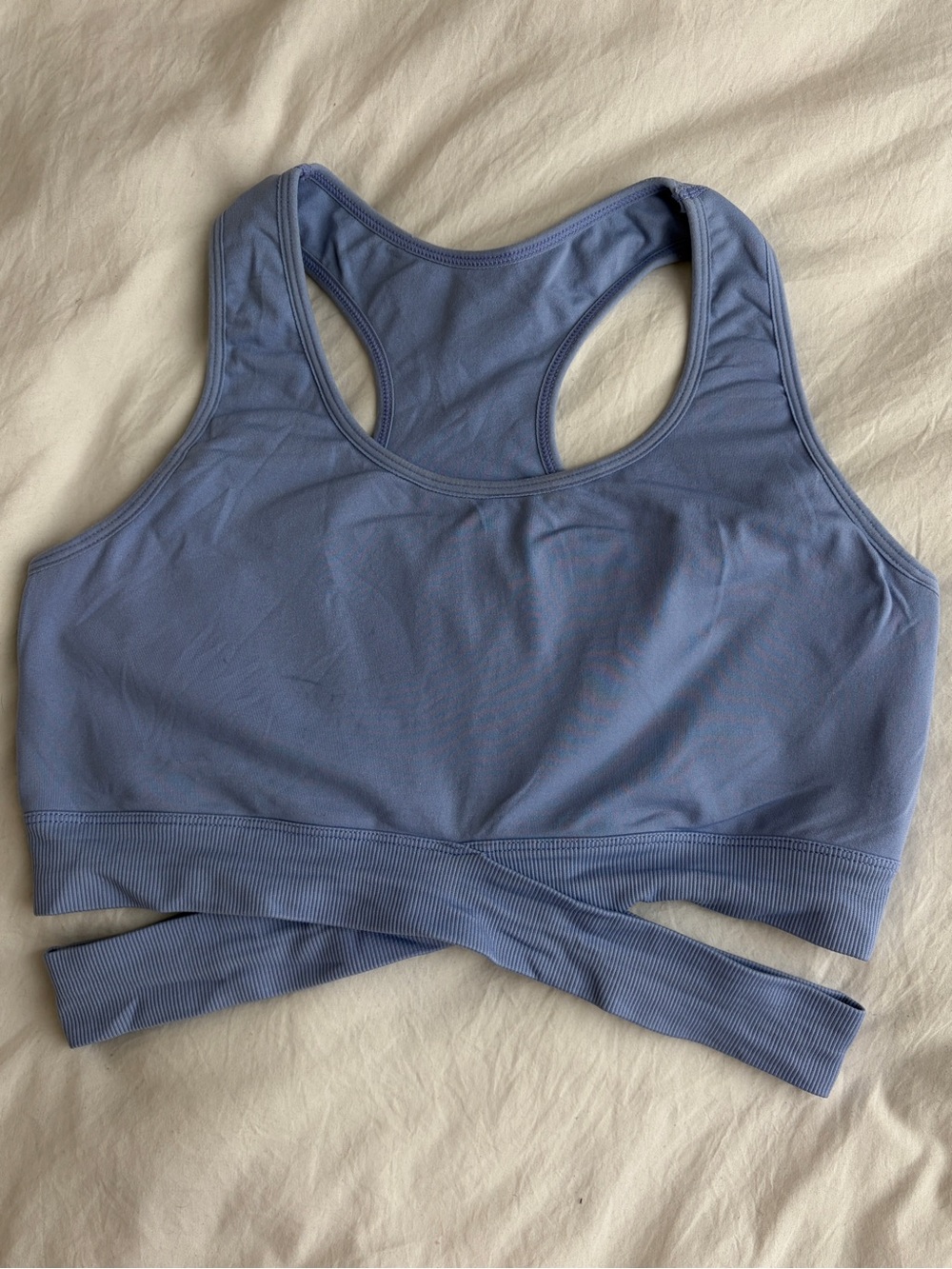 NVGTN Women’s Racerback Crop Sports Bra in Periwinkle Blue